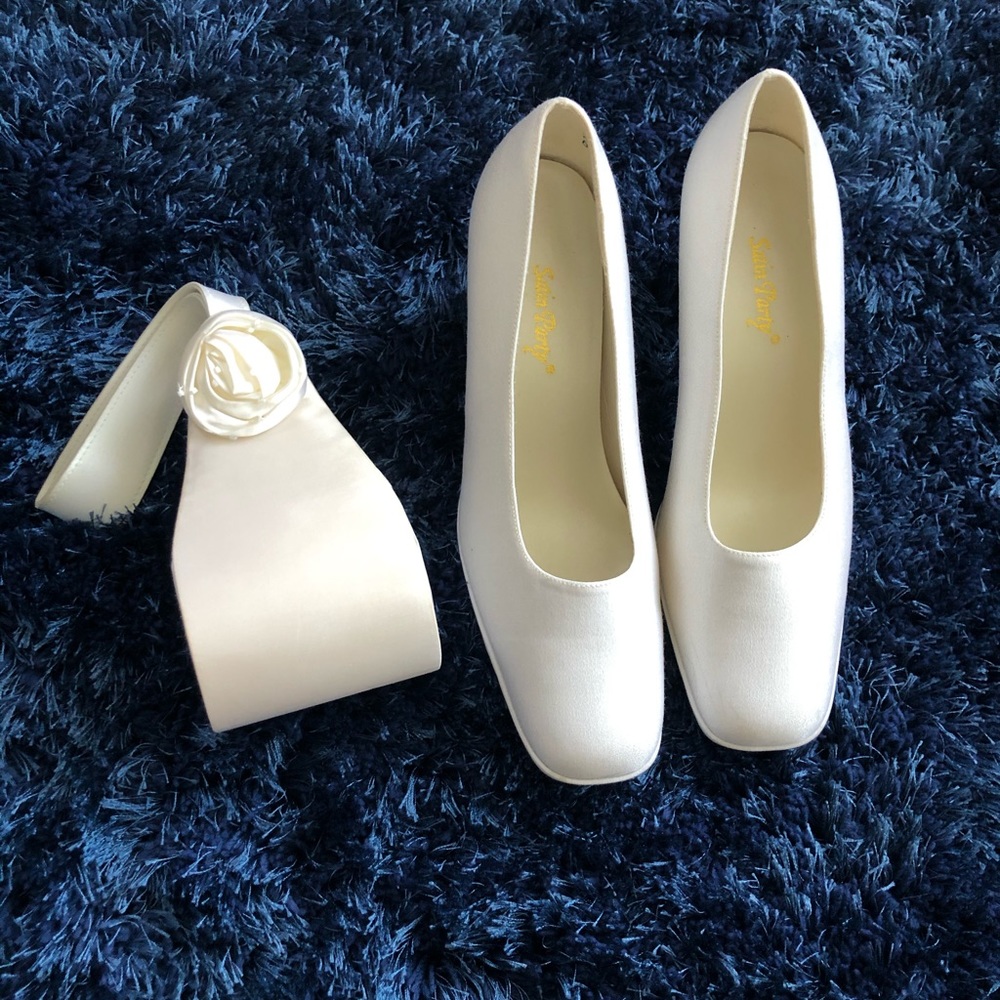 White wedding shoes